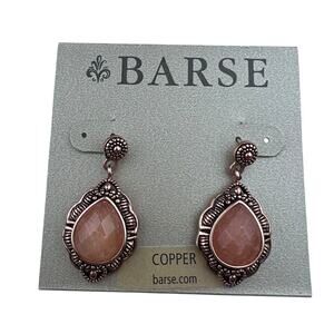 Barse Copper Pierced Earrings Drop Gemstone Thailand